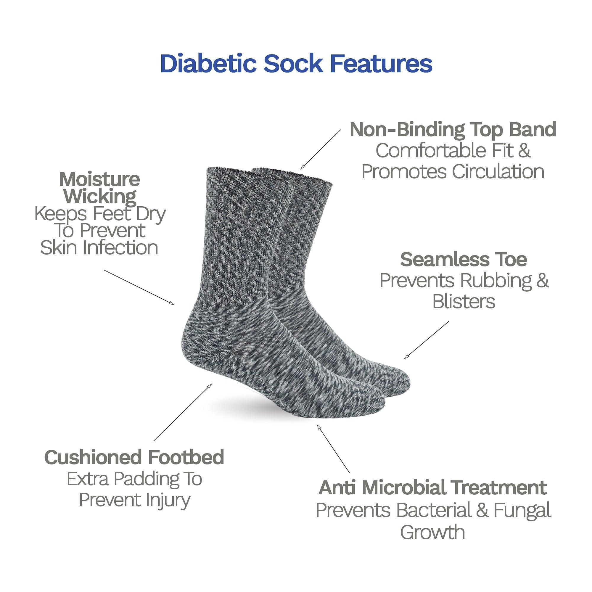 Diabetic Socks - Marble Grey - Diabetic Socks Shops