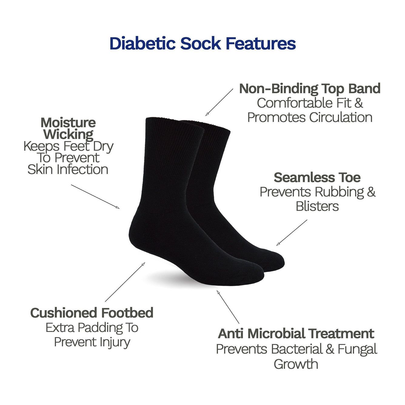 Diabetic Socks - White - Diabetic Socks Shops
