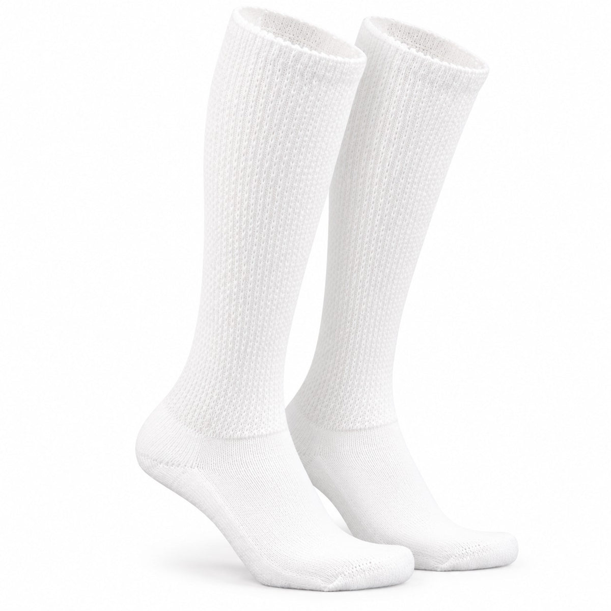 White Mi Socks knee high socks, studio view