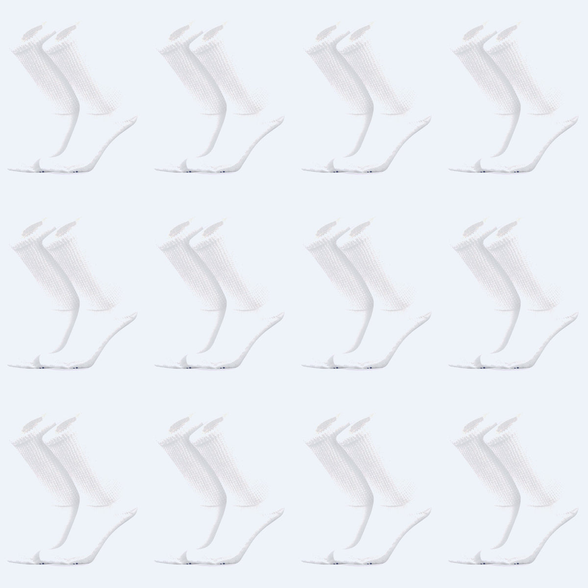 Mi Socks diabetic crew socks, 12-pack All White