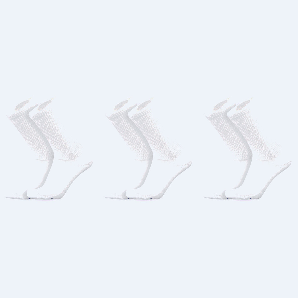 Mi Socks diabetic crew socks, 3-pack All White