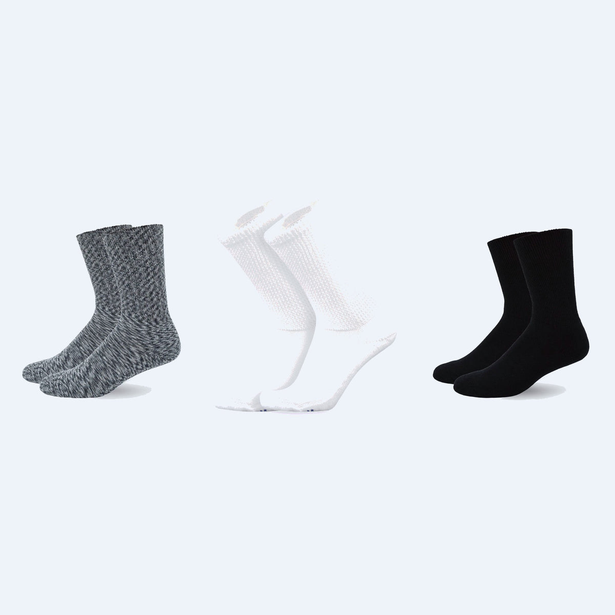 Mi Socks diabetic crew socks, 3-pack Classic Mix