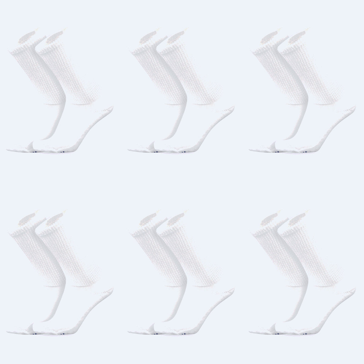 Mi Socks diabetic crew socks, 6-pack All White
