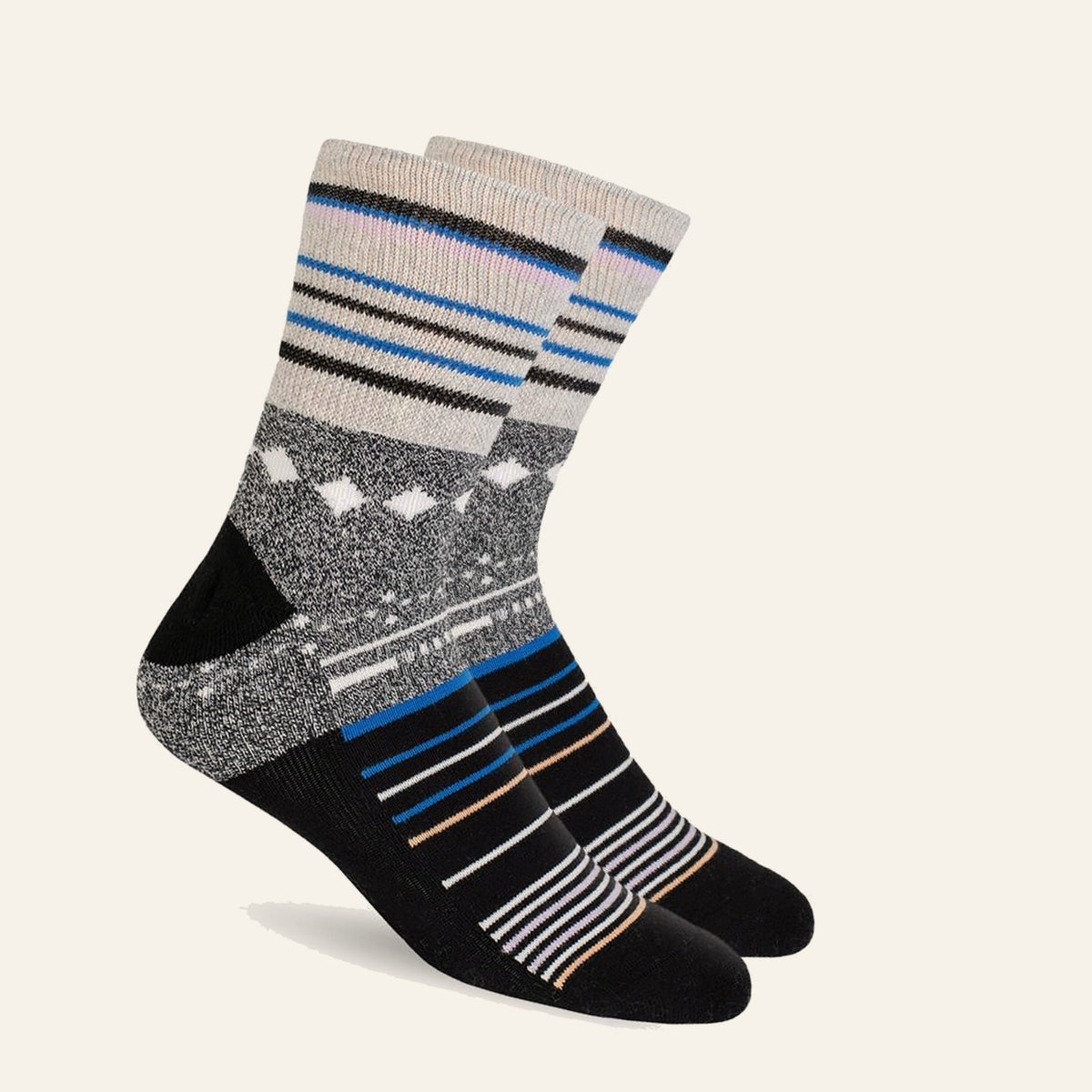 Mi Socks Black Stars non-binding diabetic crew socks, 1 pair