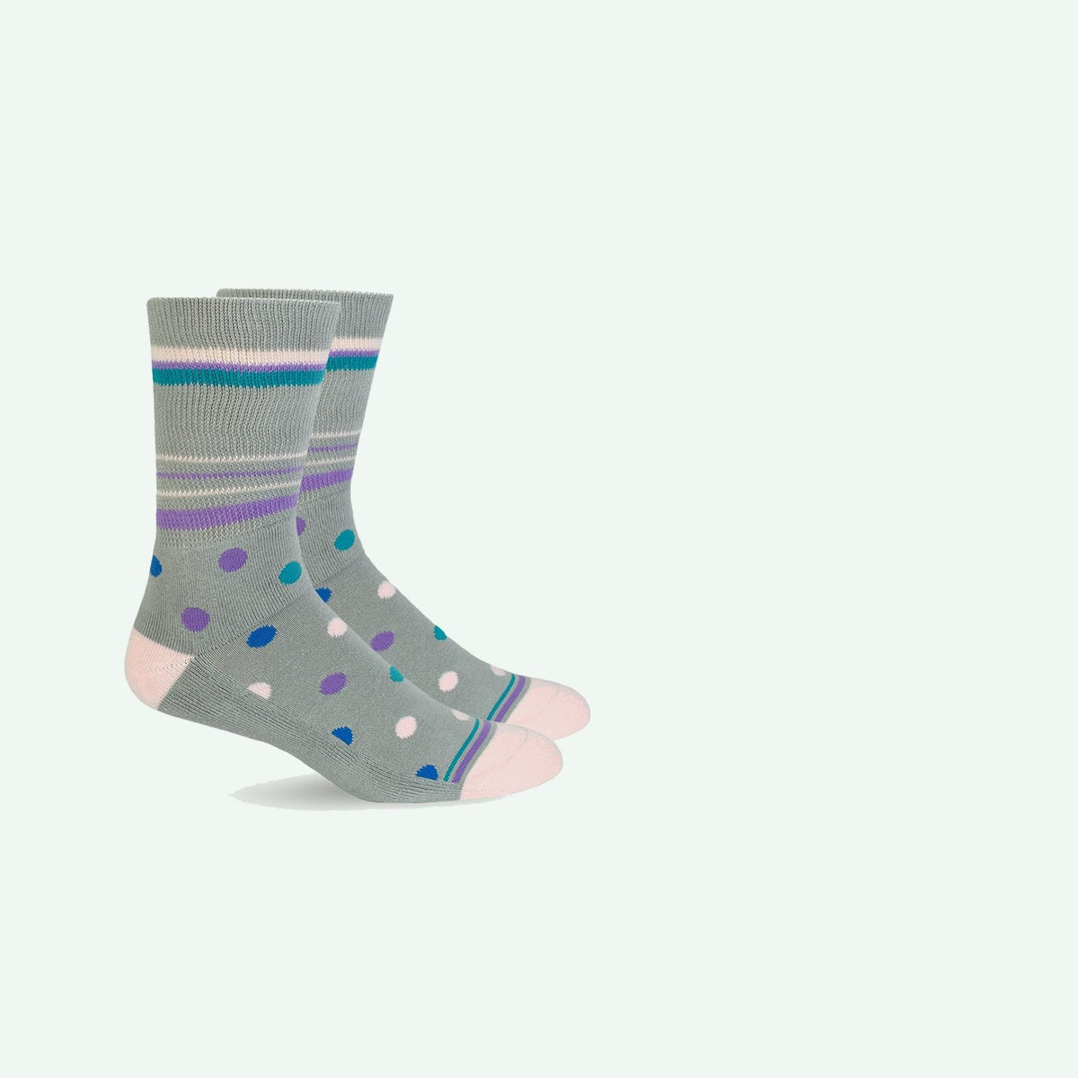 Mi Socks Non-Binding Socks, Grey Polka Dot