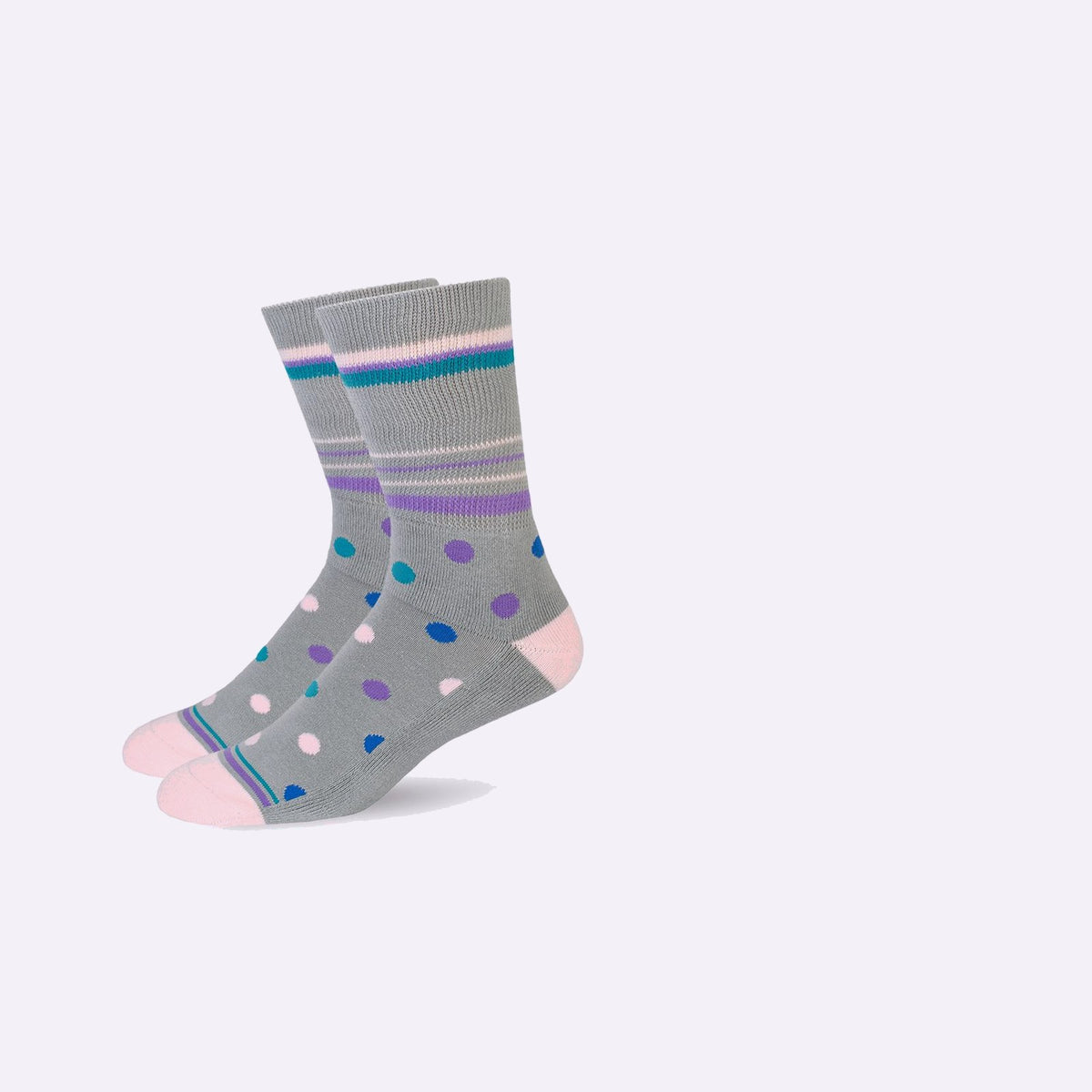 Mi Socks Neuropathy Socks, Grey Polka Dot