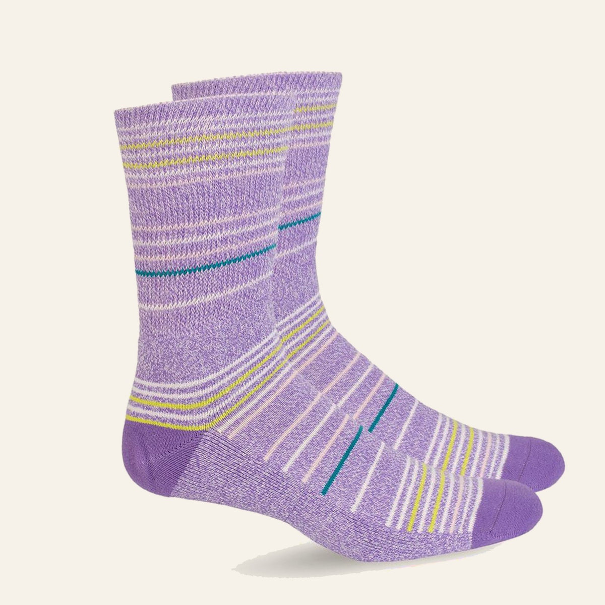 Mi Socks Purple Stripes non-binding diabetic crew socks, 1 pair