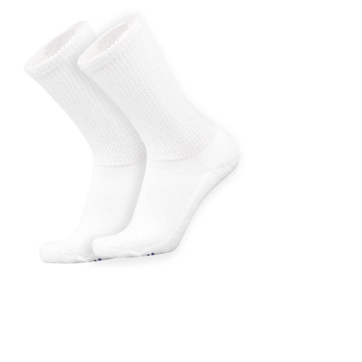 Mi Socks Men's Diabetic Crew Socks, White
