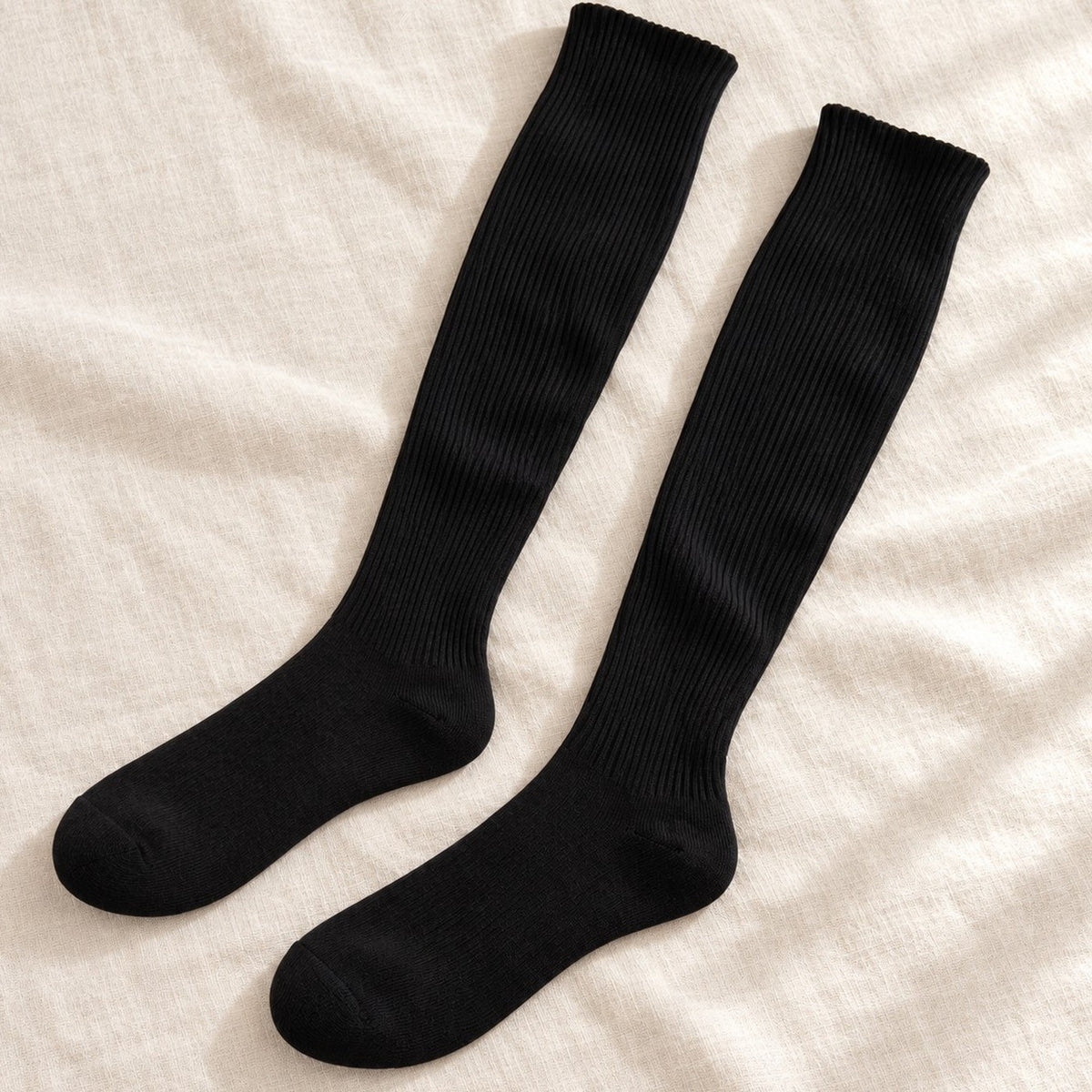 Mi Socks women's black diabetic knee high socks