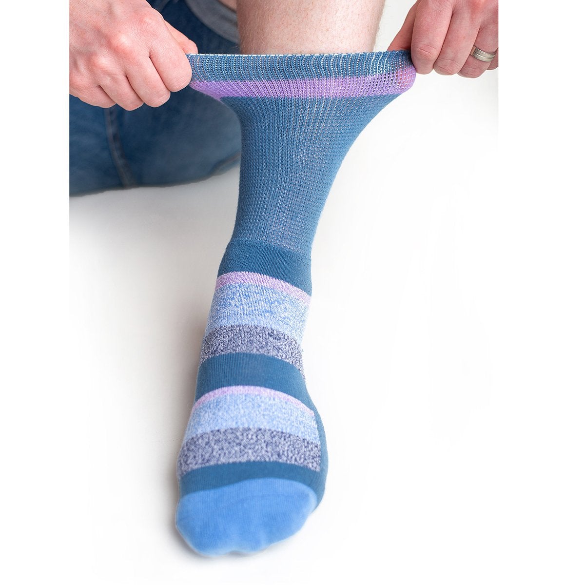 Diabetic Socks - Dusk Blue Stripes - Diabetic Socks Shops